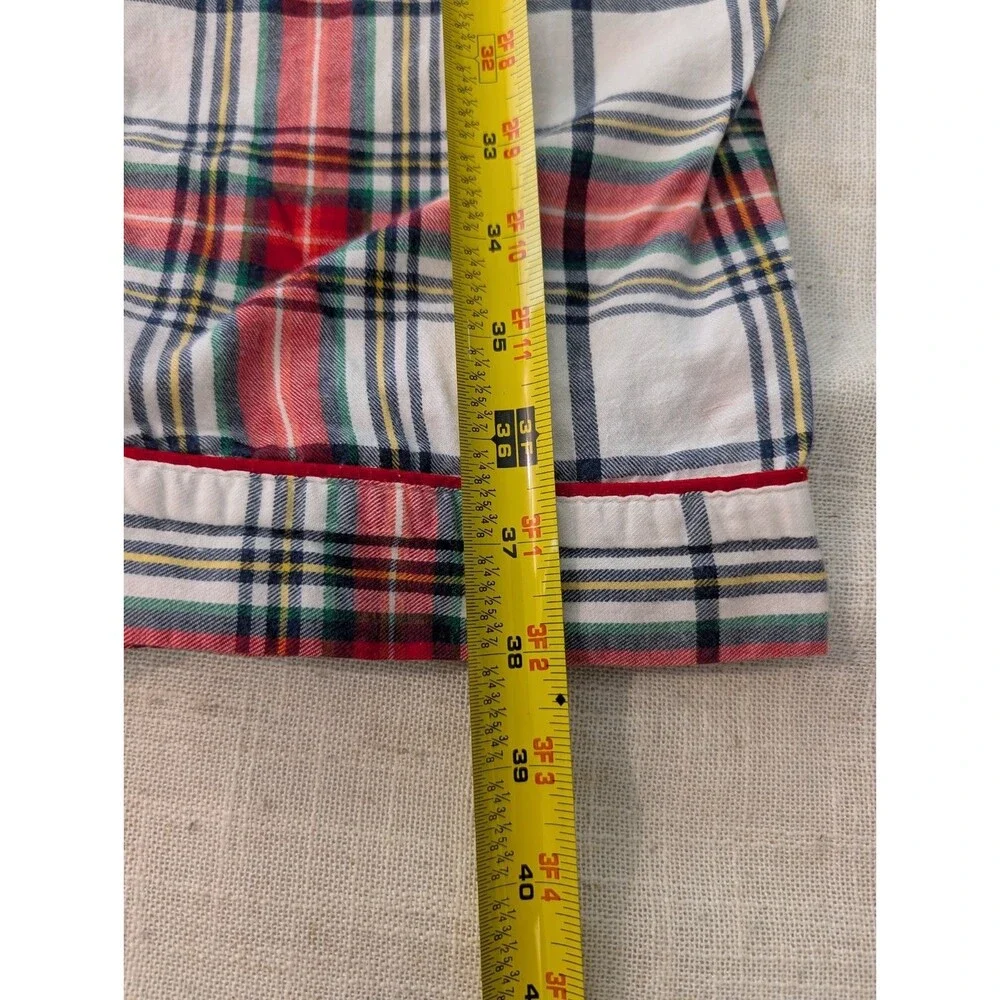 Wondershop Pajama Set Womens XL White & Red Plaid Long Sleeve 100% Cotton